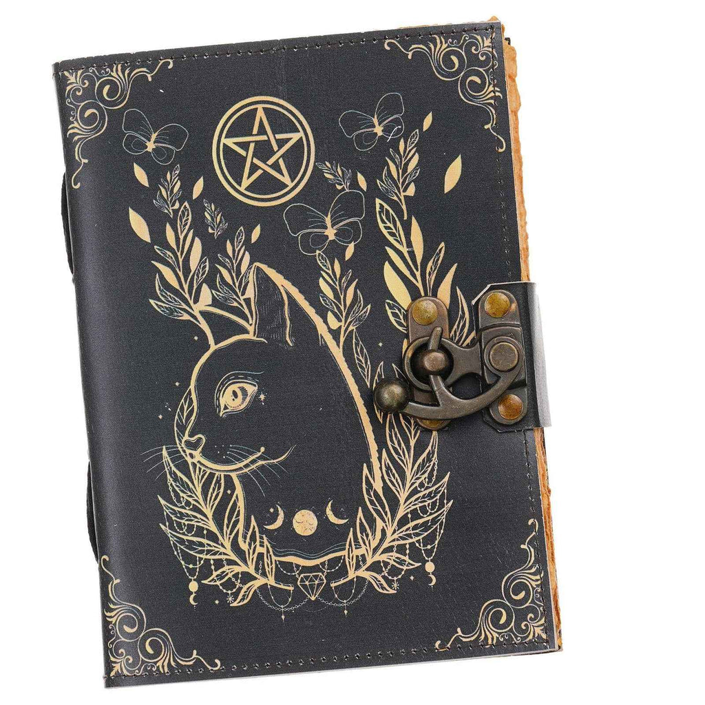 Vintage Handmade Genuine Leather Journal-Premium Antique Lock Closure-200 Handmade Brown Pages -1