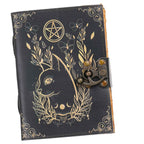 Vintage Handmade Genuine Leather Journal-Premium Antique Lock Closure-200 Handmade Brown Pages -1