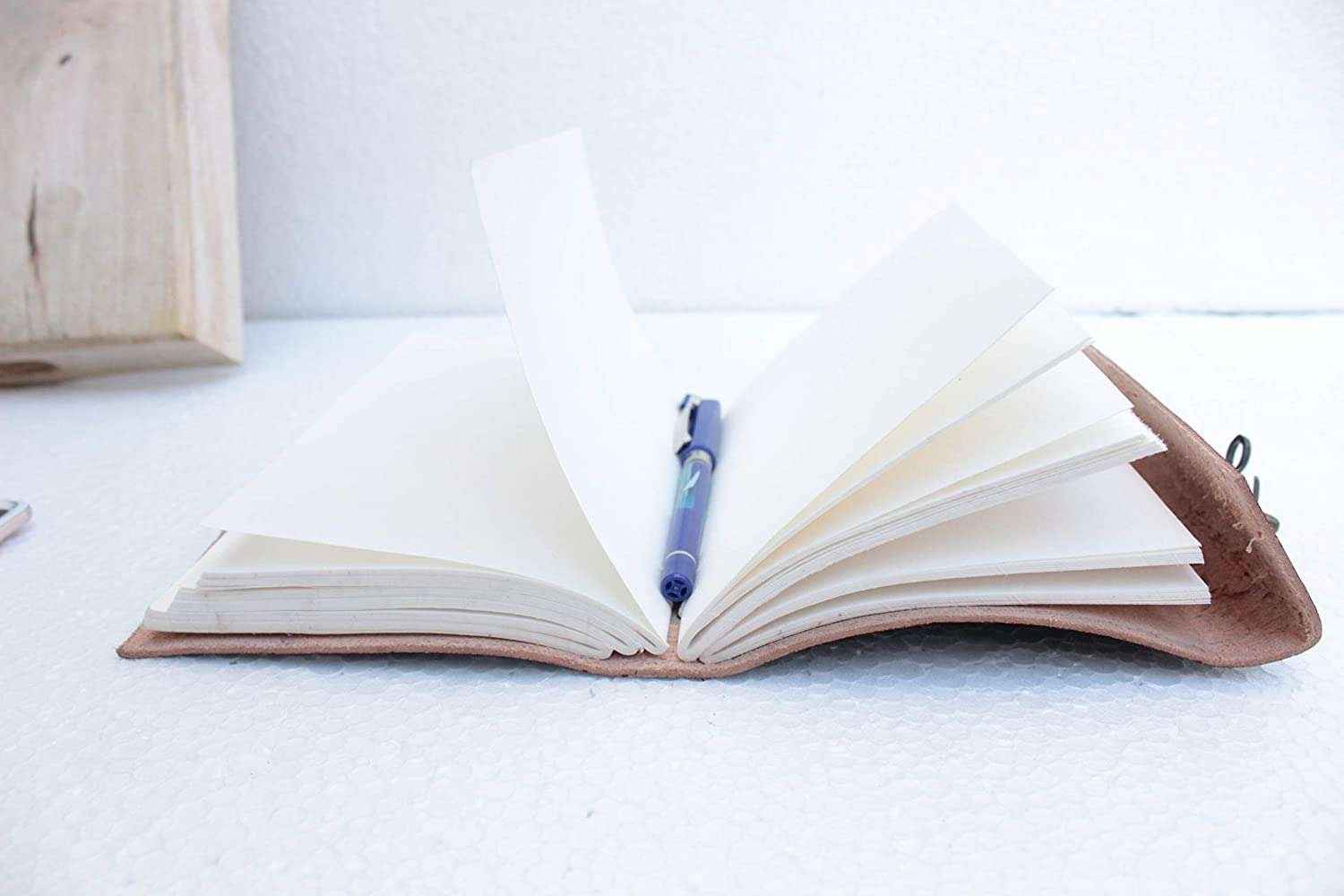 Leather Journal Diary with metal lock vintage Journal handmade 200 pages white unruled|travel Diary|personal journal -24