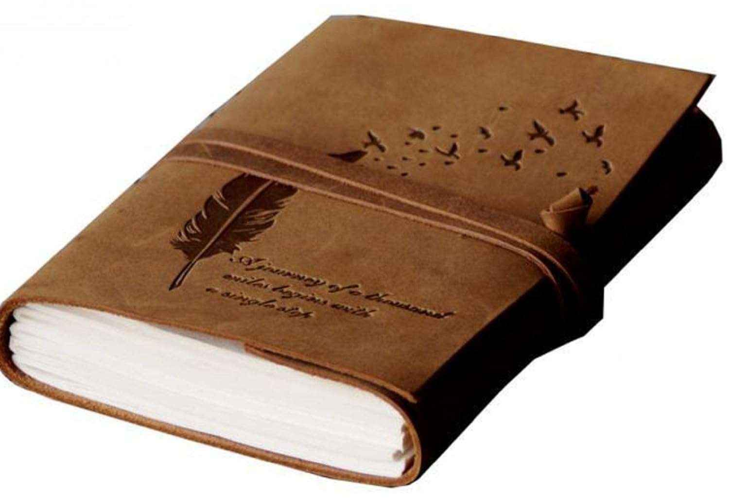 Leather Journal Diary with Premium Antique String Closure vintage Journal handmade 200 pages white unruled|travel Diary|personal journal -9