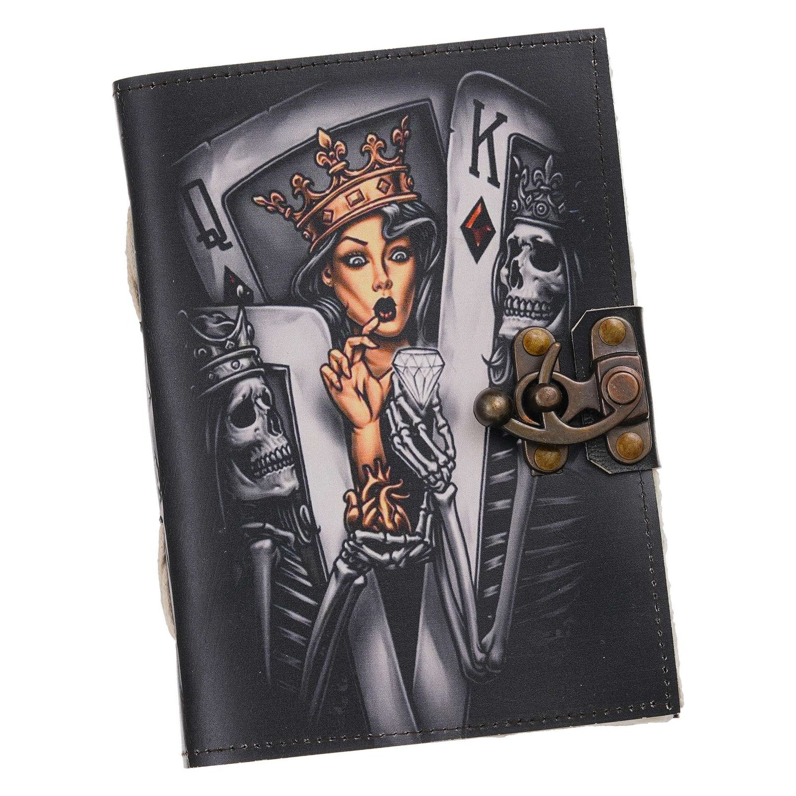 Vintage Handmade Genuine Leather Journal-Premium Antique Lock Closure-200 Handmade White Pages -12 - Navkar Handicrafts