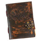 Vintage Handmade Genuine Leather Journal-Premium Antique Lock Closure-200 Handmade Brown Pages -7