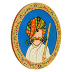 Decor Wall Plate-Handmade Wooden Pichwai with Floral Design (12x12 Inches)