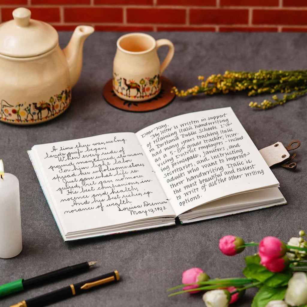 Handmade Printed Cardboard Journal Diary with Buckle Lock-200 Pages Notepad For Men and Women -4