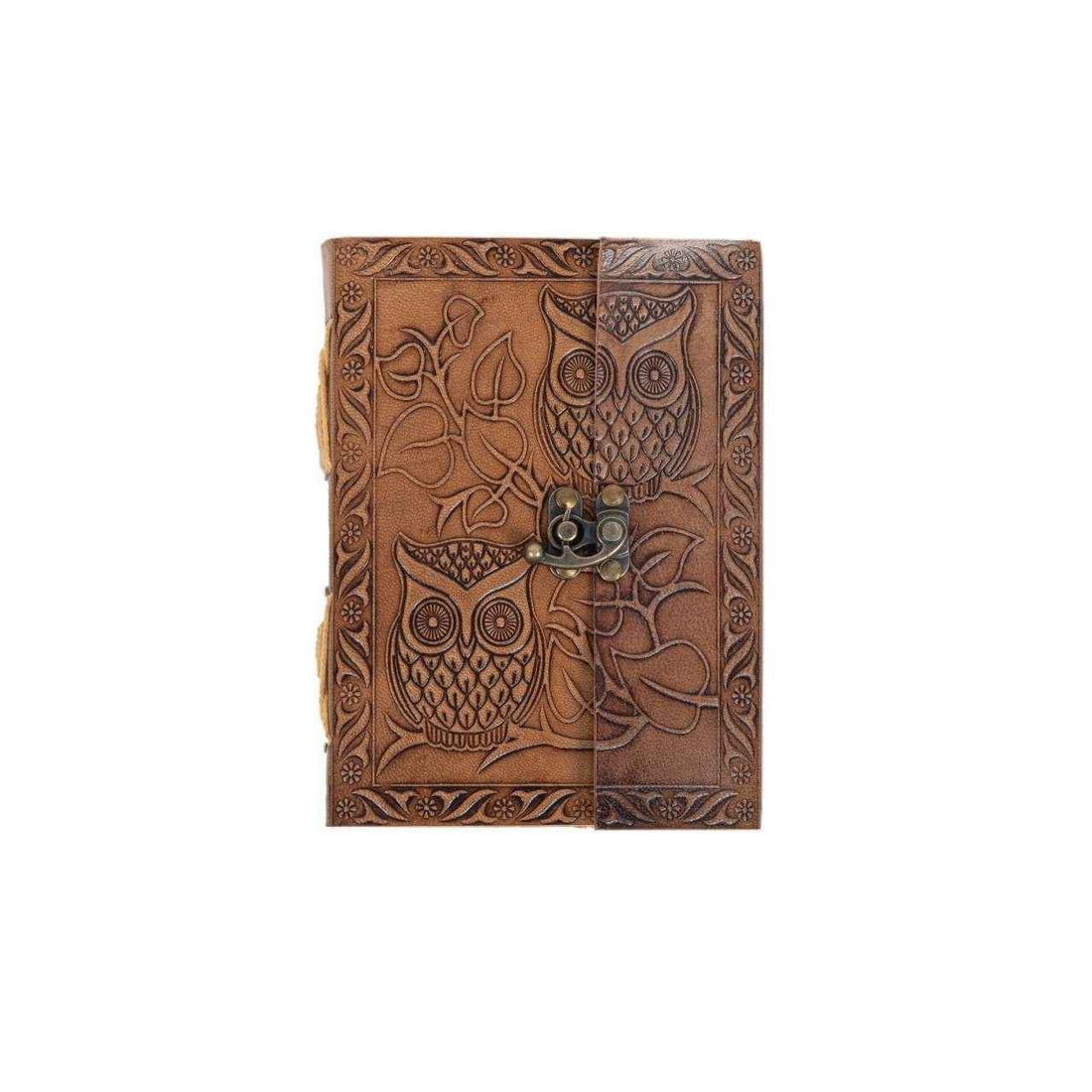 Leather Journal Diary with metal lock vintage Journal handmade 200 pages white unruled|travel Diary|personal journal -3