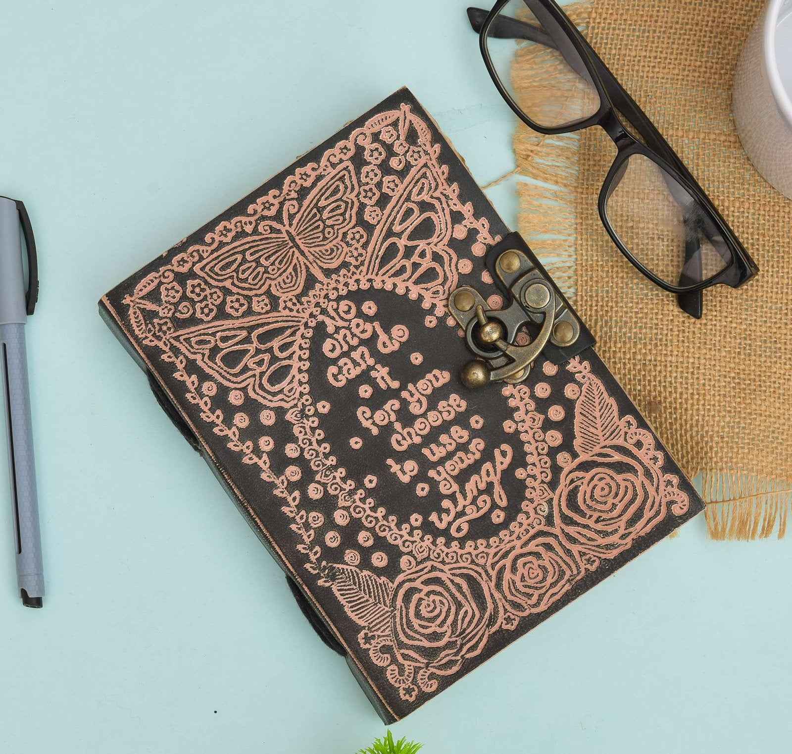 Genuine Leather Diary-Vintage Handmade Leather Journal-Premium Antique LOCK Closure-200 Handmade Deckle Edge Antique Pages -25