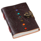 Vintage Handmade Genuine Leather Journal-Premium Antique Lock Closure-200 Handmade White Pages -9 - Navkar Handicrafts