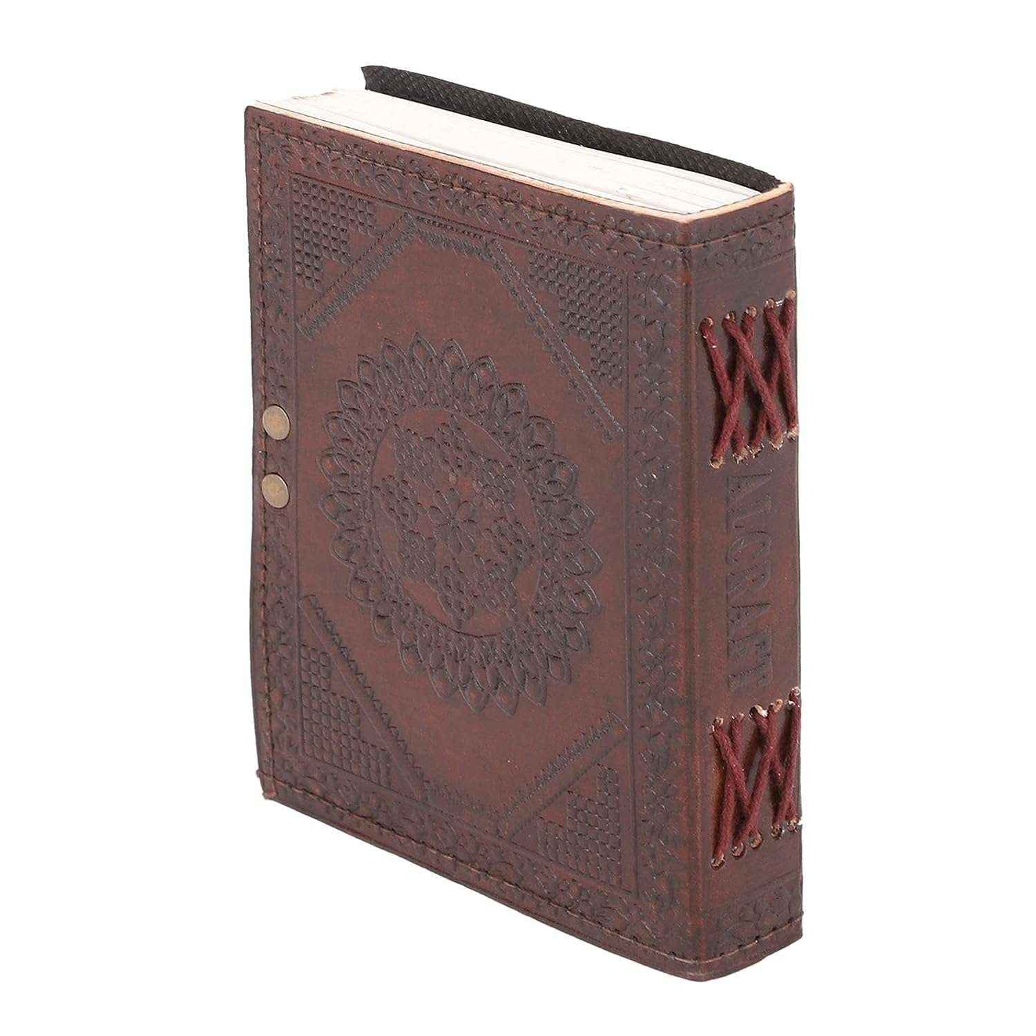 Leather Journal Diary with metal lock vintage Journal handmade 200 pages white unruled|travel Diary|personal journal -17