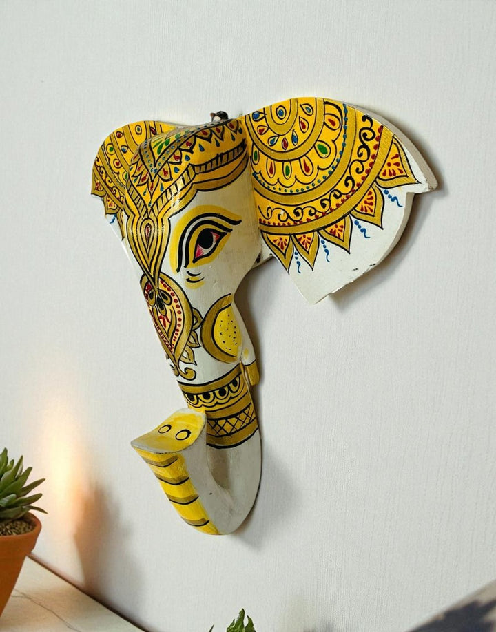 Wooden Elephant Head Wall Art