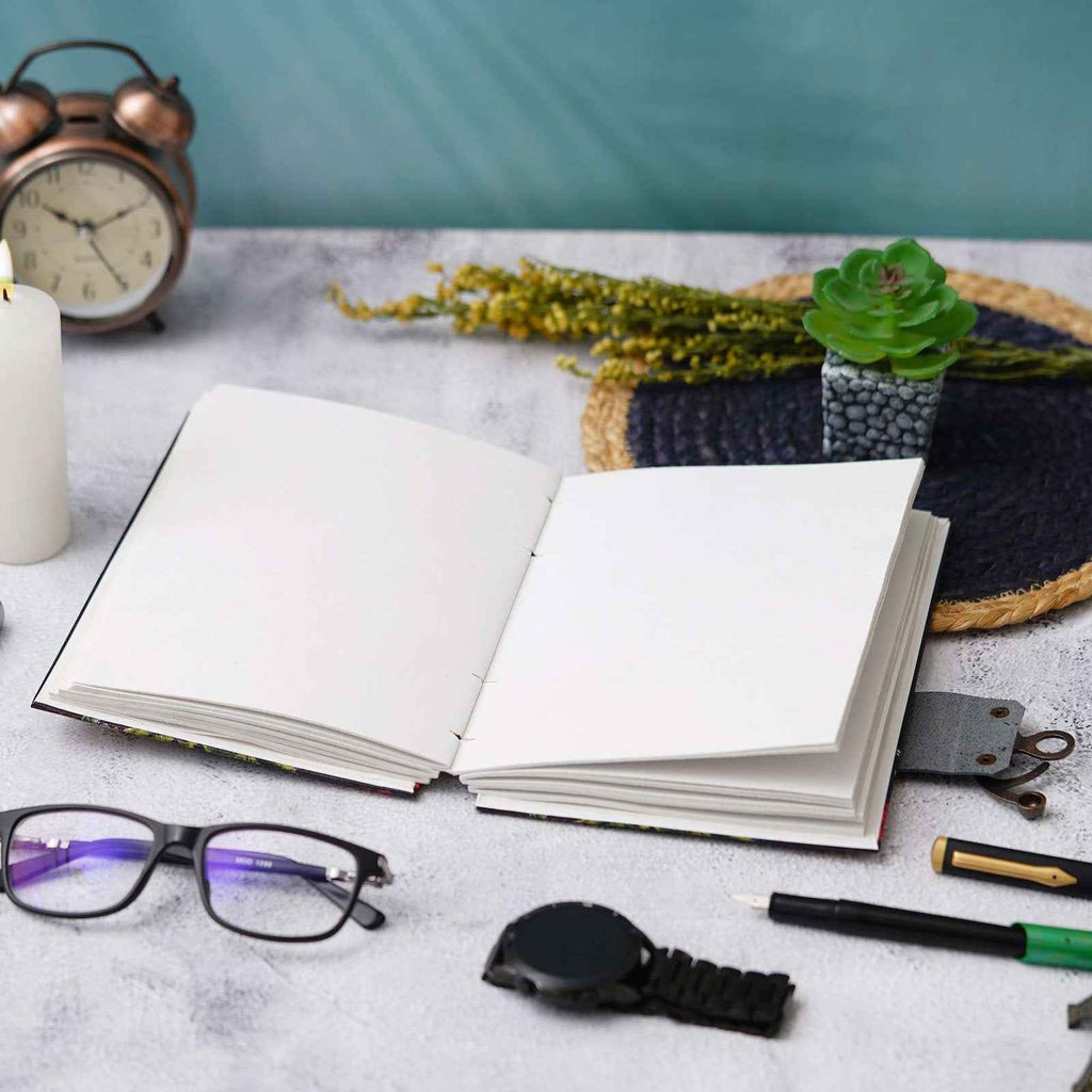 Handmade Printed Cardboard Journal Diary with Buckle Lock-200 Pages Notepad For Men and Women -1
