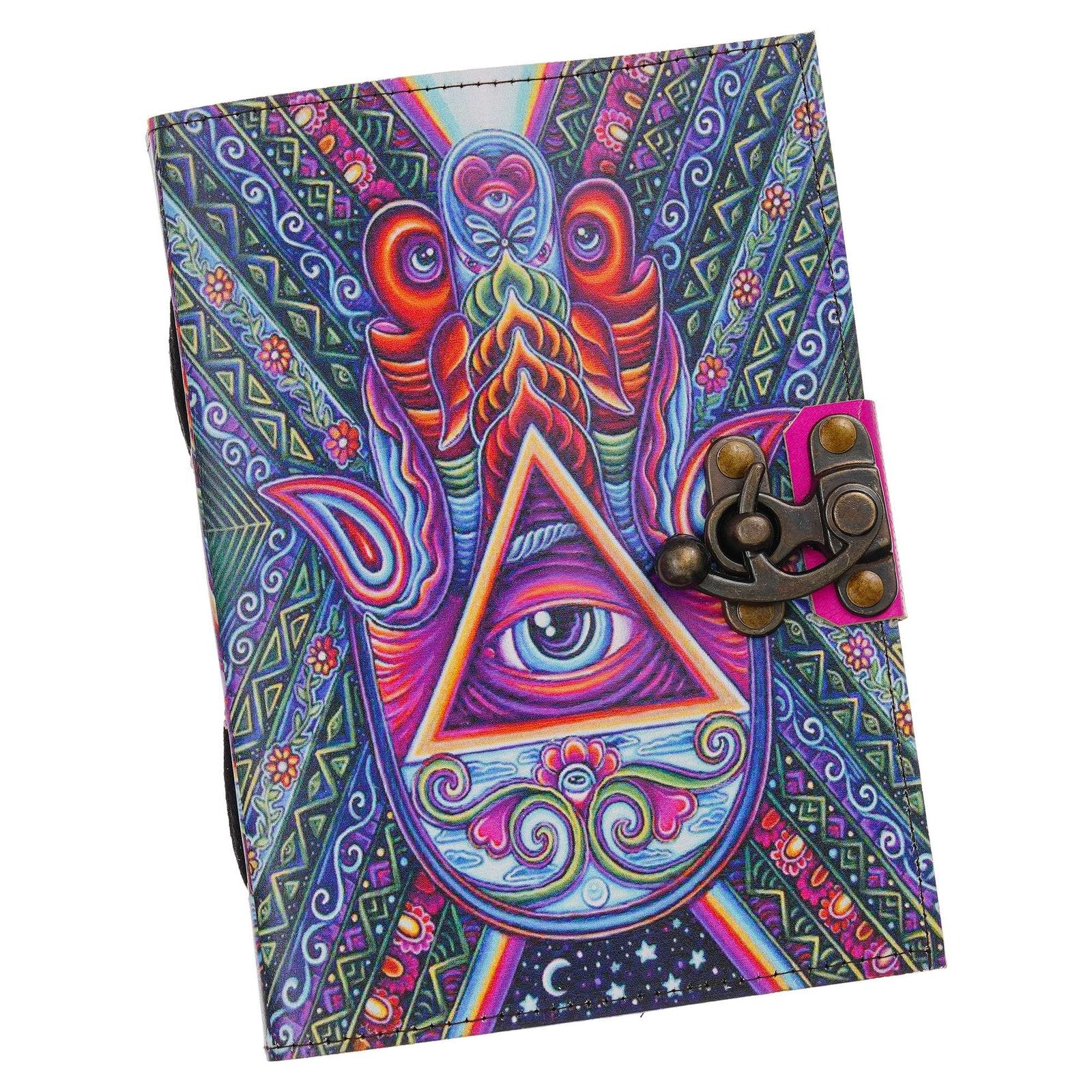 Vintage Handmade Genuine Leather Journal-Premium Antique Lock Closure-200 Handmade White Pages -21 - Navkar Handicrafts