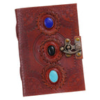 Vintage Handmade Genuine Leather Journal-Premium Antique Lock Closure-200 Handmade White Pages -2 - Navkar Handicrafts