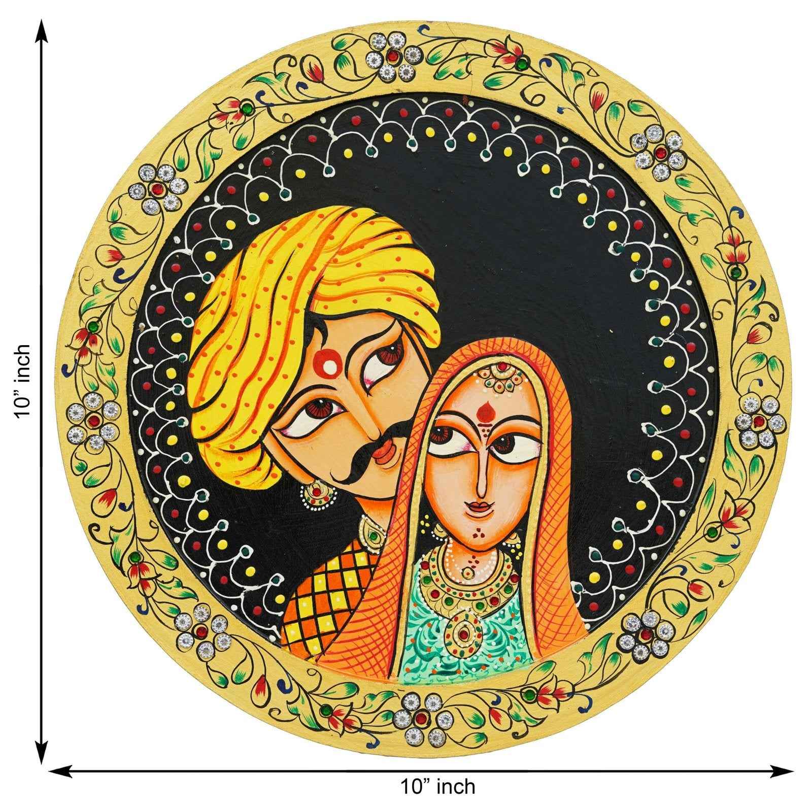 Pichwai Cow-Nature Theme-Wooden Wall Plate for Home Decor (12x12 Inches)