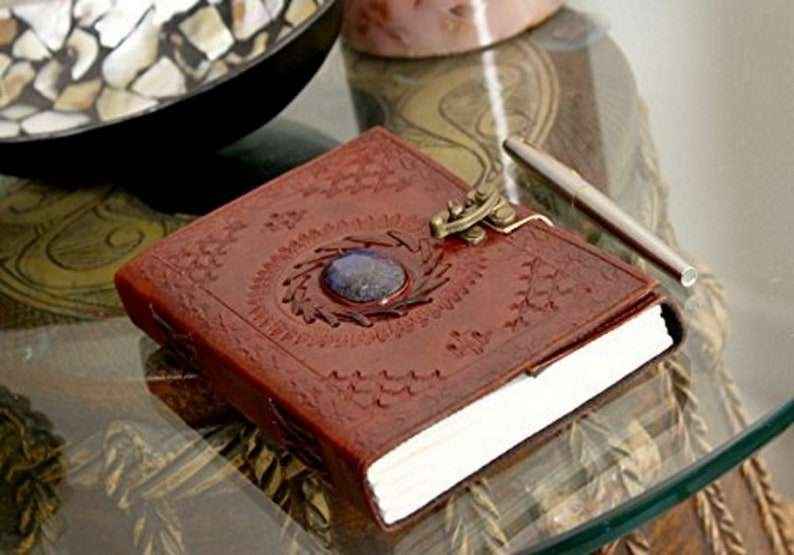 Leather Journal Diary with metal lock vintage Journal handmade 200 pages white unruled|travel Diary|personal journal -19