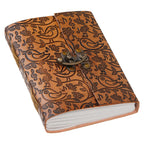 Vintage Handmade Genuine Leather Journal-Premium Antique Lock Closure-200 Handmade White Pages -23 - Navkar Handicrafts