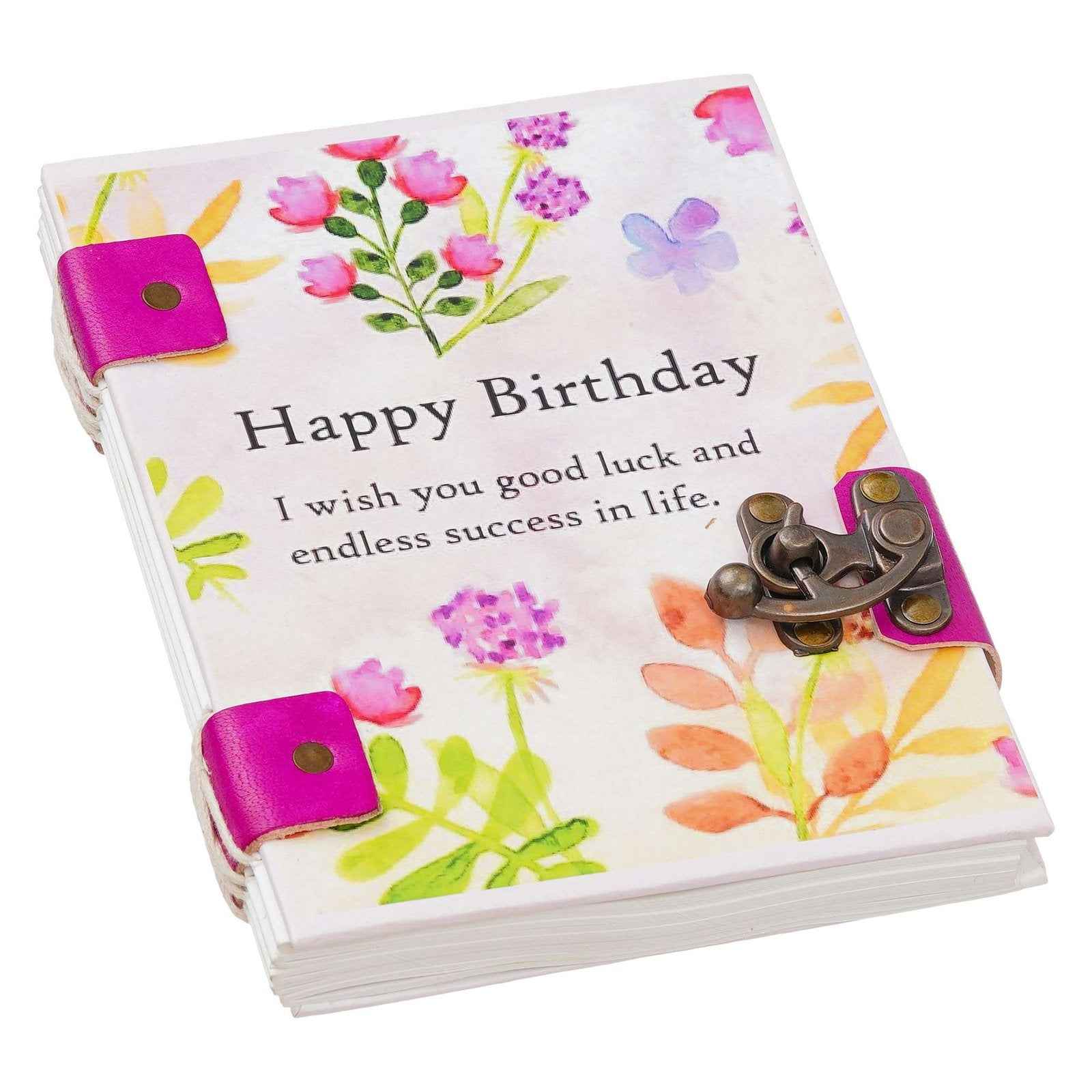 Handmade Printed Cardboard Journal Diary with Buckle Lock-200 Pages Notepad For Men and Women -10