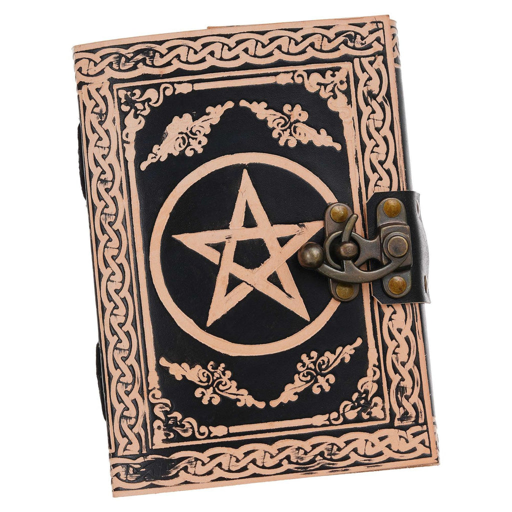 Vintage Handmade Genuine Leather Journal-Premium Antique Lock Closure-200 Handmade White Pages -16 - Navkar Handicrafts