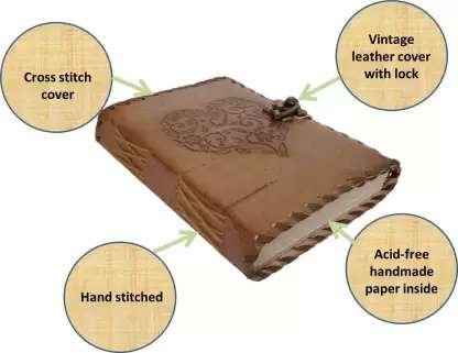 Leather Journal Diary with metal lock vintage Journal handmade 200 pages white unruled|travel Diary|personal journal -21