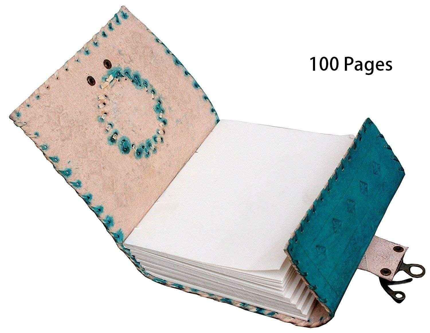 Leather Journal Diary with metal lock vintage Journal handmade 200 pages white unruled|travel Diary|personal journal -23