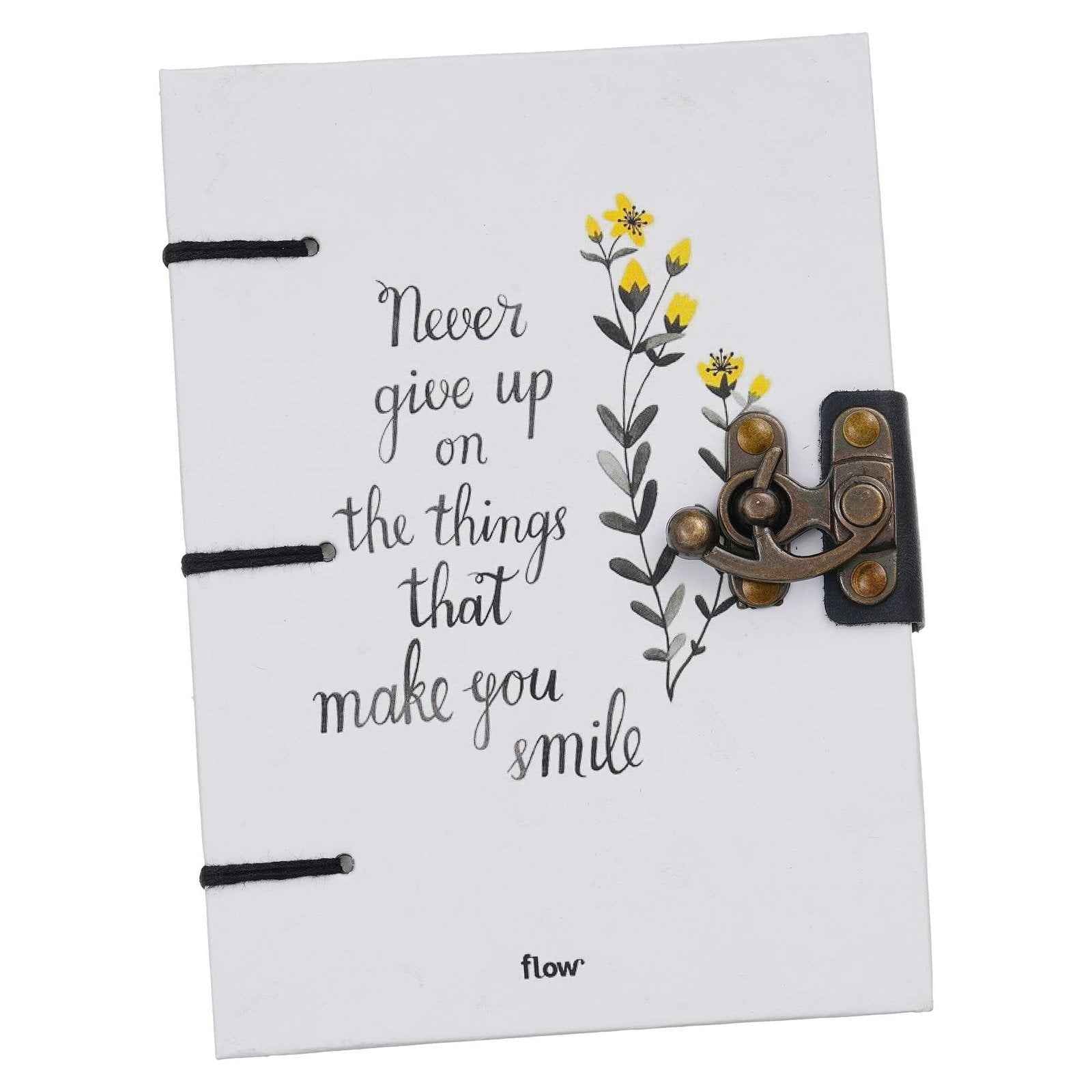 Handmade Printed Cardboard Journal Diary with Buckle Lock-200 Pages Notepad For Men and Women -9