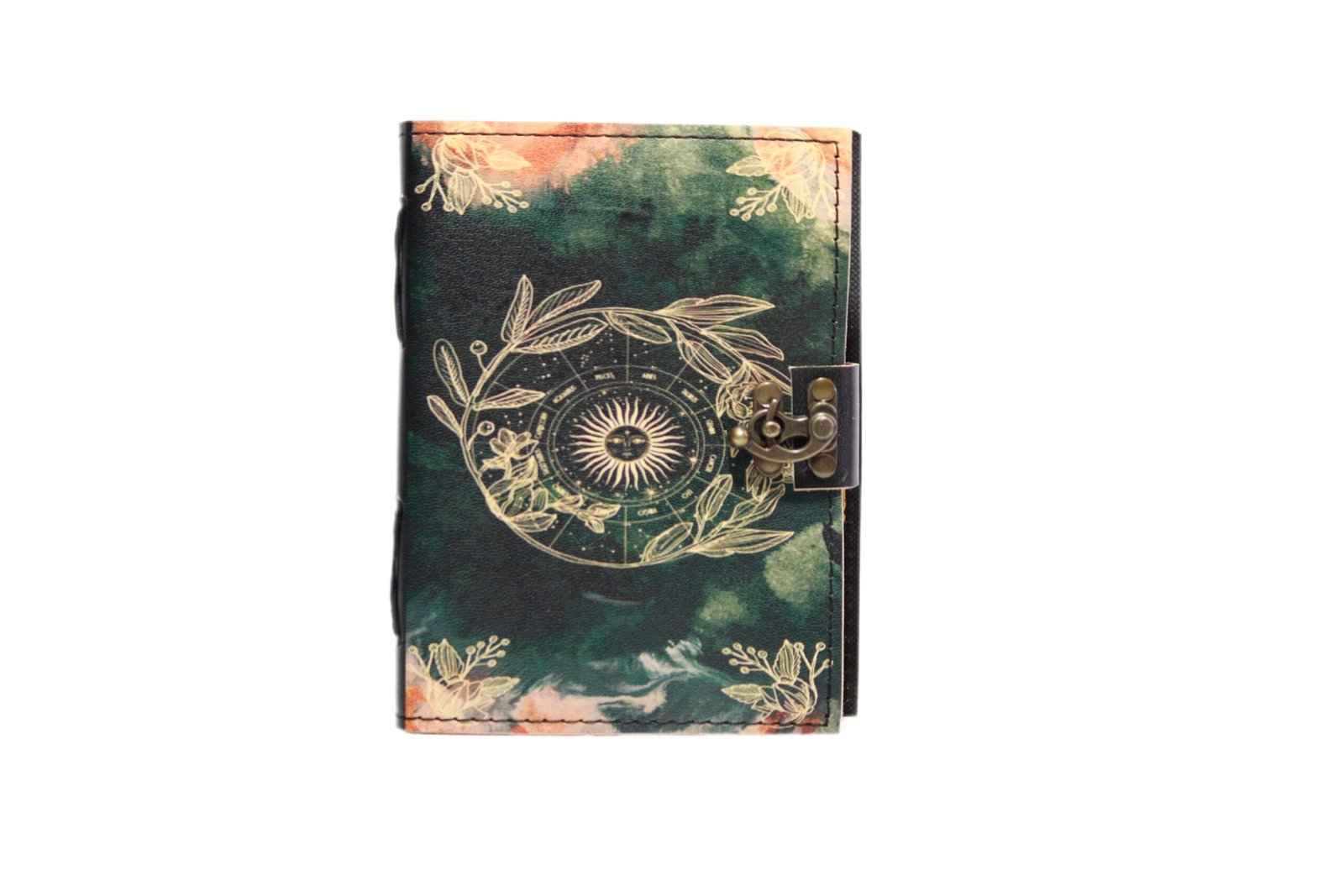 Genuine Leather Diary-Vintage Handmade Leather Journal-Premium Antique LOCK Closure-200 Handmade Deckle Edge Antique Pages -7