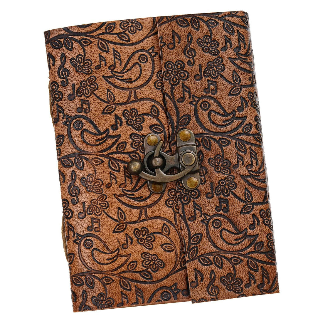 Vintage Handmade Genuine Leather Journal-Premium Antique Lock Closure-200 Handmade White Pages -23 - Navkar Handicrafts
