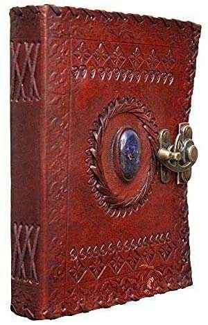 Leather Journal Diary with metal lock vintage Journal handmade 200 pages white unruled|travel Diary|personal journal -22