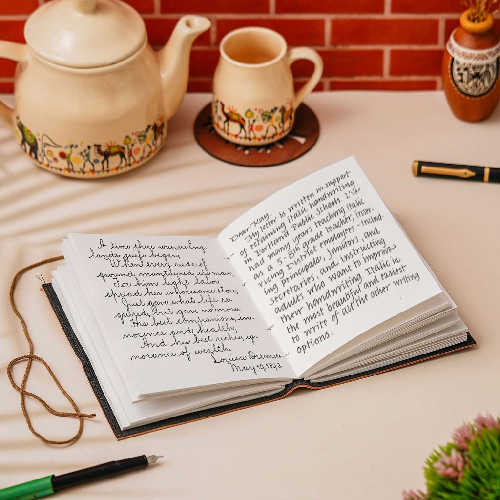 Vintage Handmade Genuine Leather Journal-Premium Antique String Closure-200 Handmade White Pages -3 - Navkar Handicrafts