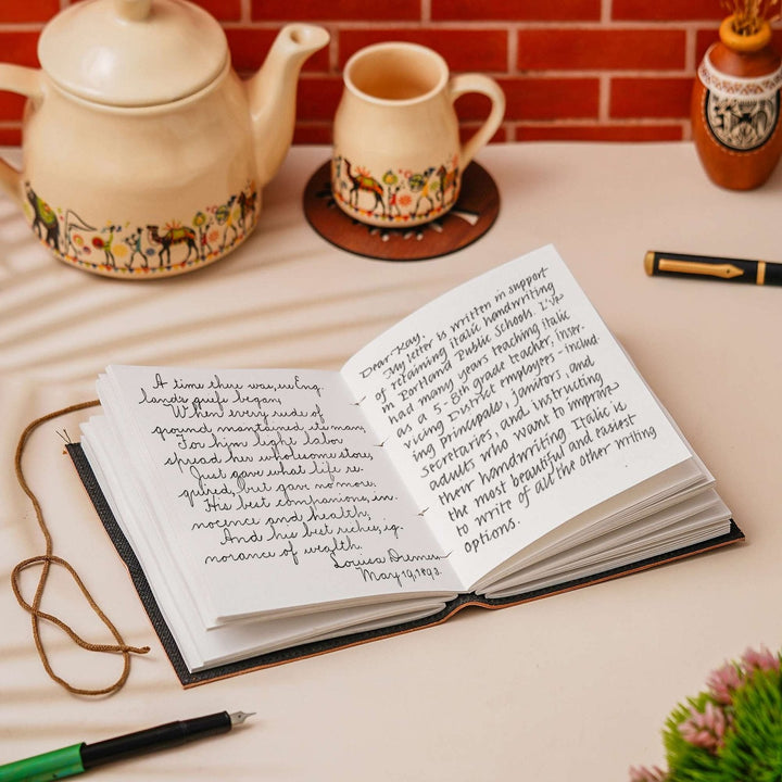 Vintage Handmade Genuine Leather Journal-Premium Antique String Closure-200 Handmade White Pages -3 - Navkar Handicrafts