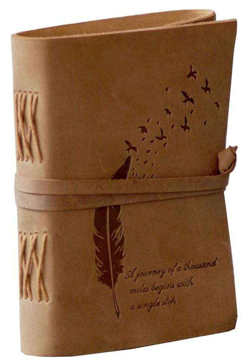 Leather Journal Diary with Premium Antique String Closure vintage Journal handmade 200 pages white unruled|travel Diary|personal journal -9