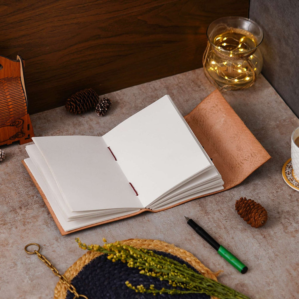Vintage Handmade Genuine Leather Journal-Premium Antique Lock Closure-200 Handmade White Pages -5 - Navkar Handicrafts