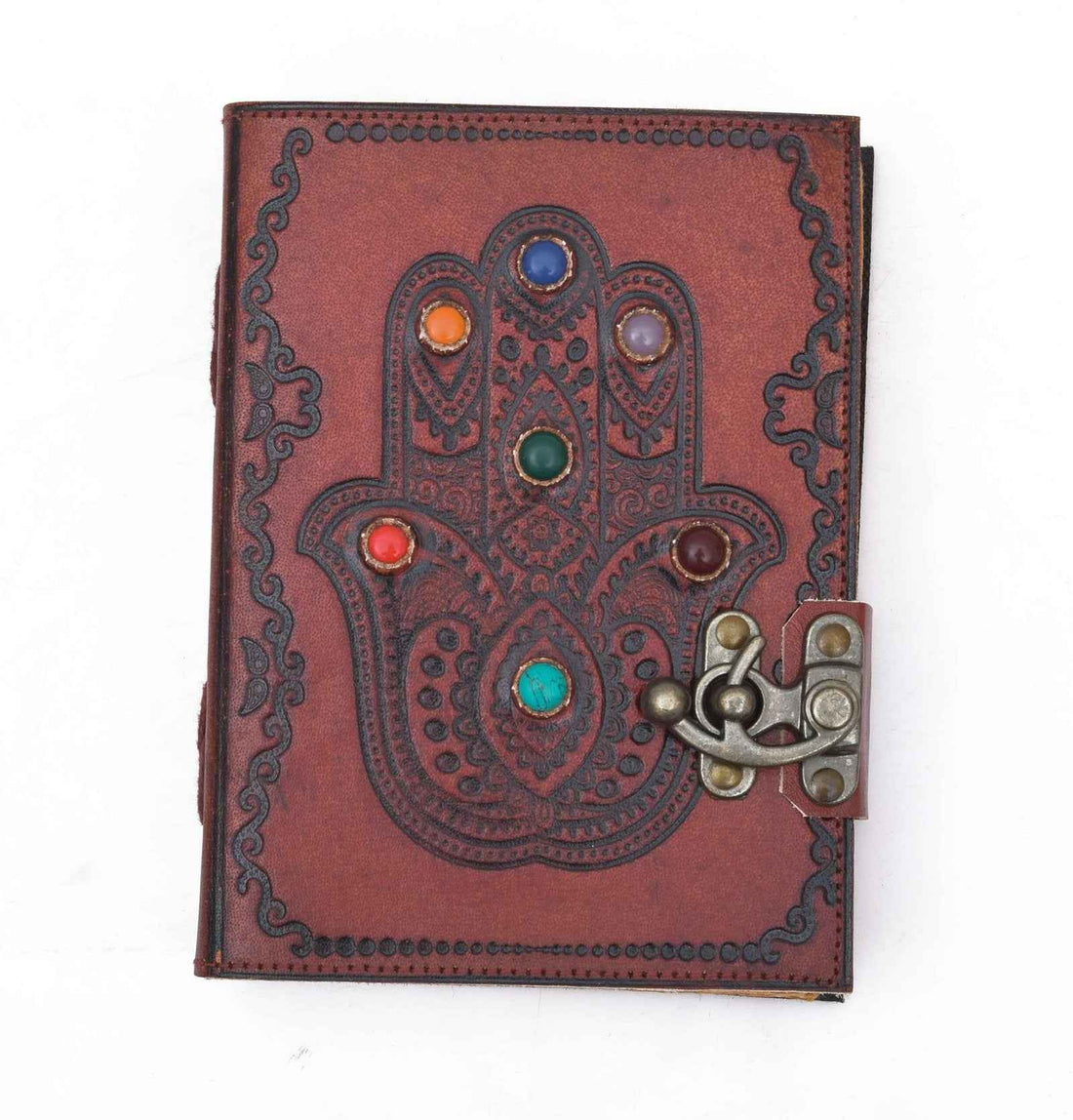 Genuine Leather Diary-Vintage Handmade Leather Journal-Premium Antique LOCK Closure-200 Handmade Deckle Edge Antique Pages -18