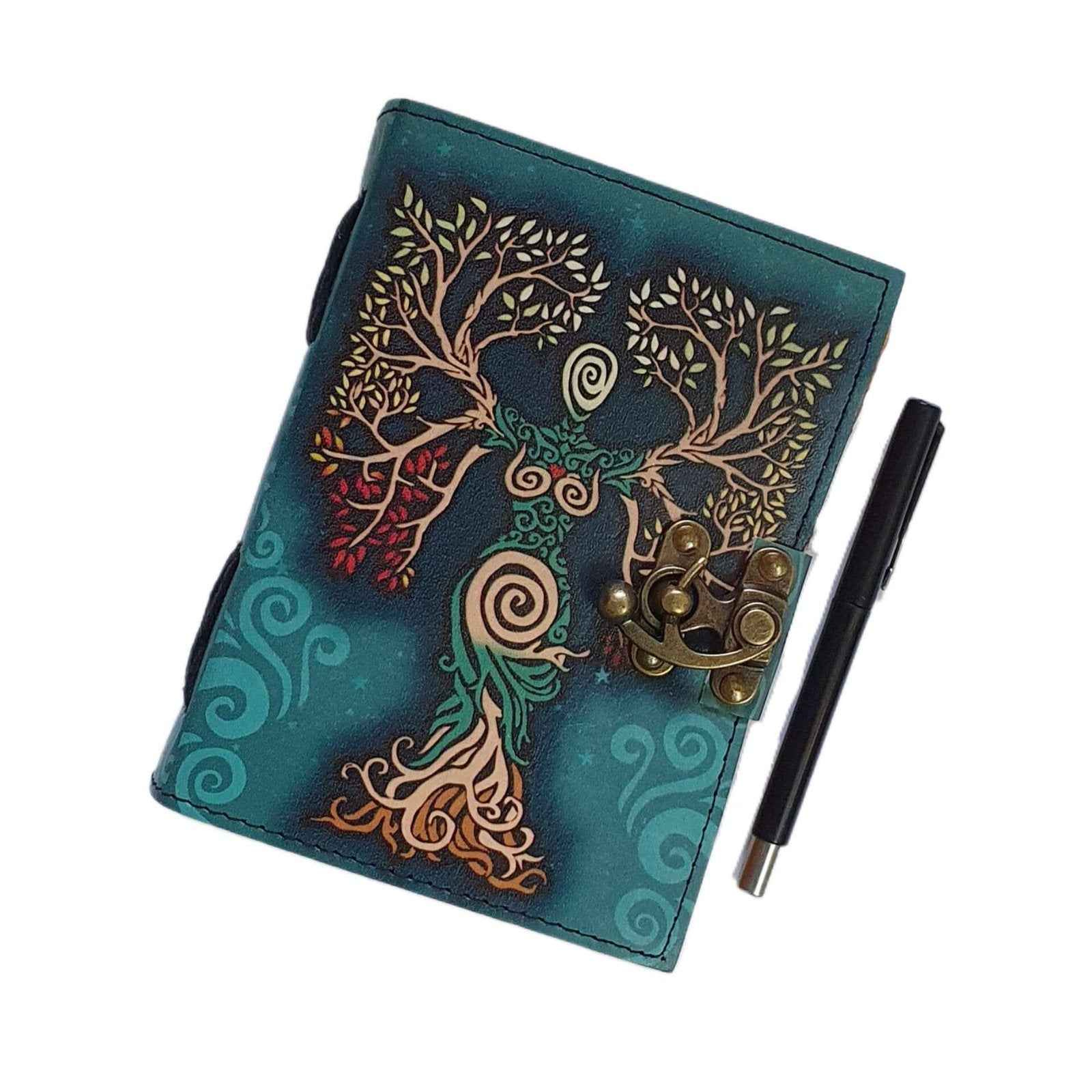 Genuine Leather Diary-Vintage Handmade Leather Journal-Premium Antique LOCK Closure-200 Handmade Deckle Edge Antique Pages -8