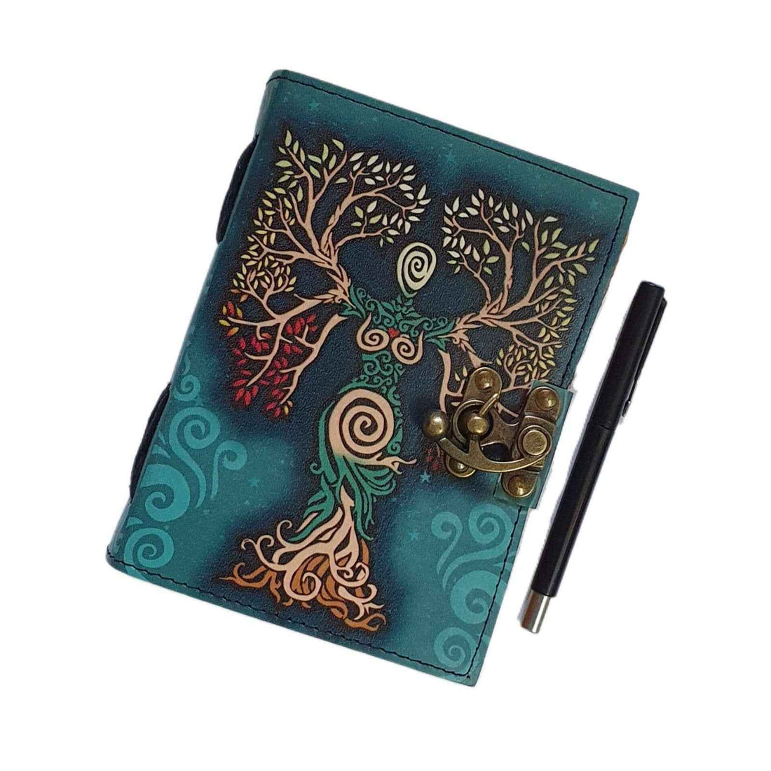 Genuine Leather Diary-Vintage Handmade Leather Journal-Premium Antique LOCK Closure-200 Handmade Deckle Edge Antique Pages -8