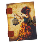 Handmade Printed Cardboard Journal Diary with Buckle Lock-200 Pages Notepad For Men and Women -13