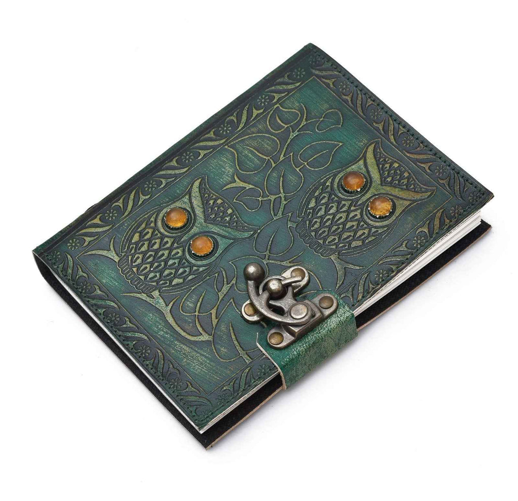 Leather Journal Diary with metal lock vintage Journal handmade 200 pages white unruled|travel Diary|personal journal -12