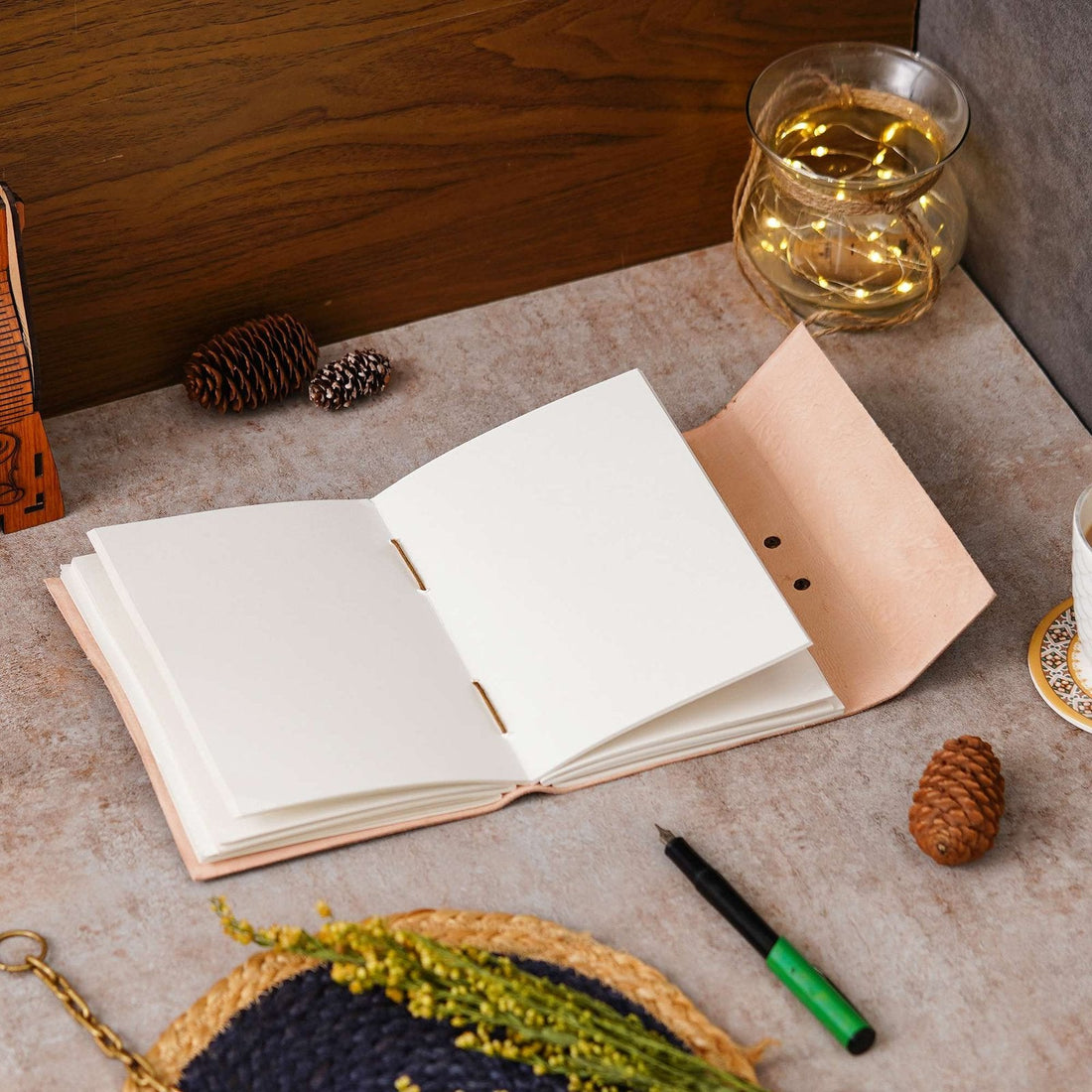 Vintage Handmade Genuine Leather Journal-Premium Antique Lock Closure-200 Handmade White Pages -20 - Navkar Handicrafts