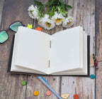 Leather Journal Diary with metal lock vintage Journal handmade 200 pages white unruled|travel Diary|personal journal -9