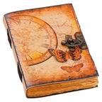 Vintage Handmade Genuine Leather Journal-Premium Antique Lock Closure-200 Handmade Brown Pages -9 - Navkar Handicrafts