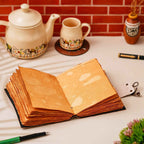 Vintage Handmade Genuine Leather Journal-Premium Antique Lock Closure-200 Handmade Brown Pages -12