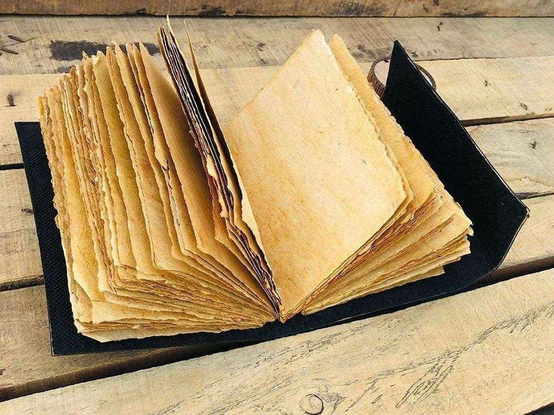Genuine Leather Diary-Vintage Handmade Leather Journal-Premium Antique LOCK Closure-200 Handmade Deckle Edge Antique Pages -9