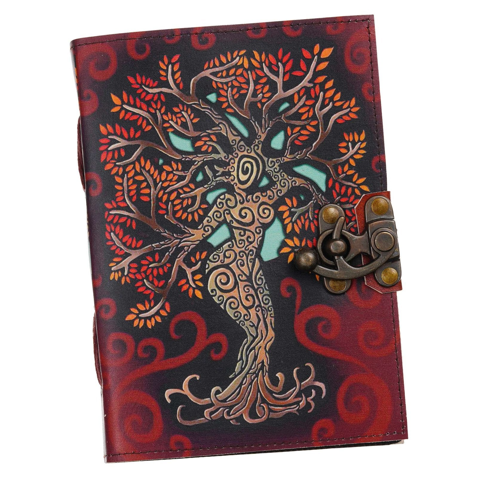 Vintage Handmade Genuine Leather Journal-Premium Antique Lock Closure-200 Handmade White Pages -26 - Navkar Handicrafts