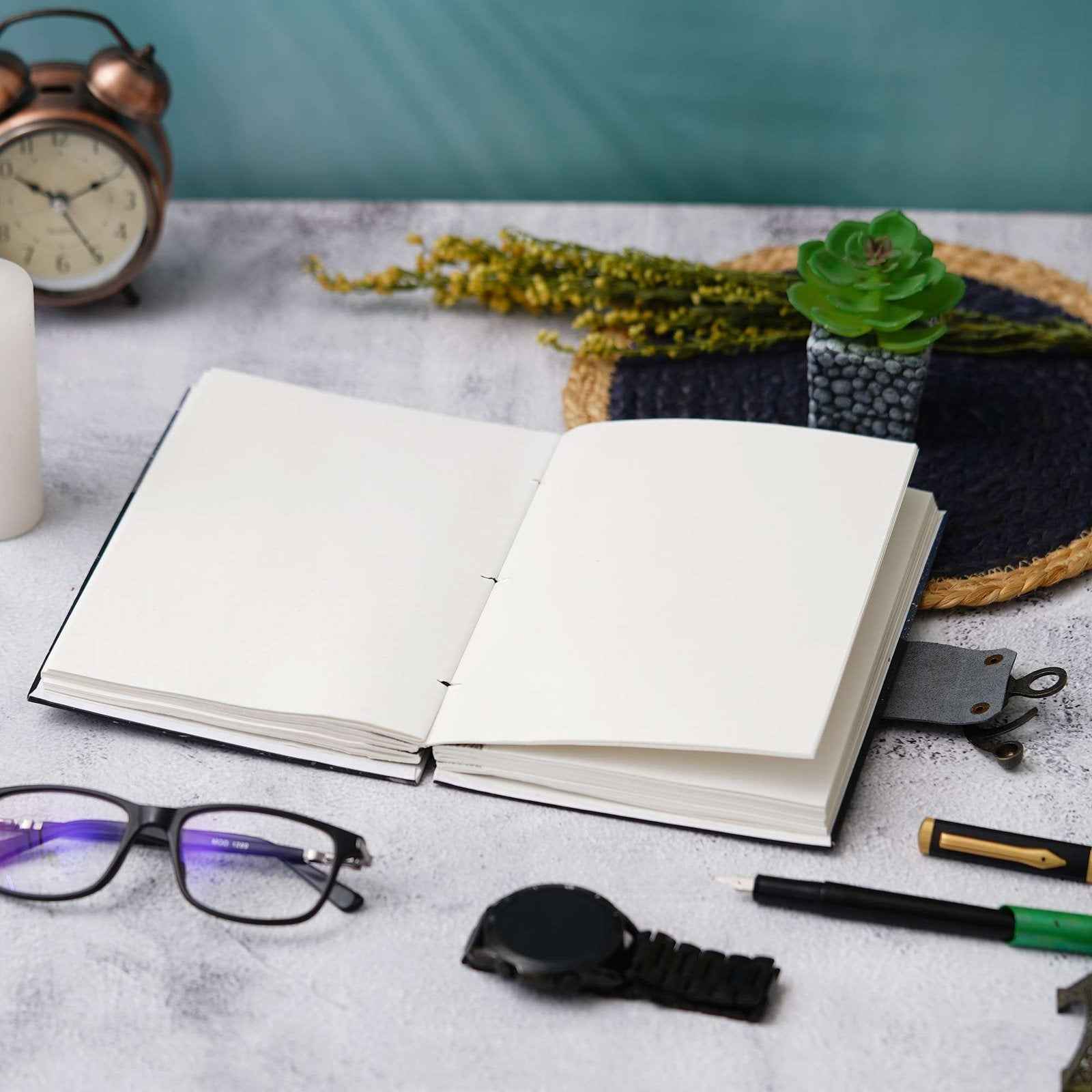 Handmade Printed Cardboard Journal Diary with Buckle Lock-200 Pages Notepad For Men and Women -6