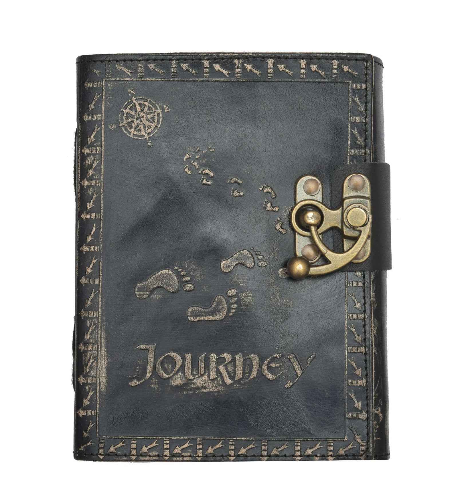 Genuine Leather Diary-Vintage Handmade Leather Journal-Premium Antique LOCK Closure-200 Handmade Deckle Edge Antique Pages -24