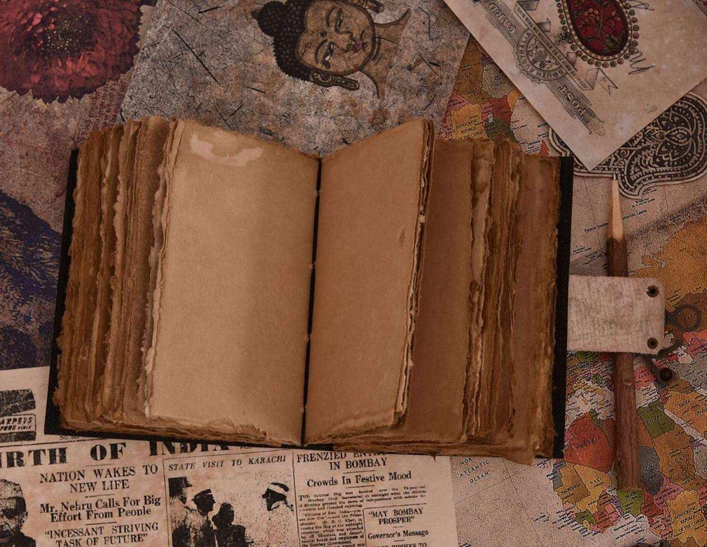 Genuine Leather Diary-Vintage Handmade Leather Journal-Premium Antique LOCK Closure-200 Handmade Deckle Edge Antique Pages -1