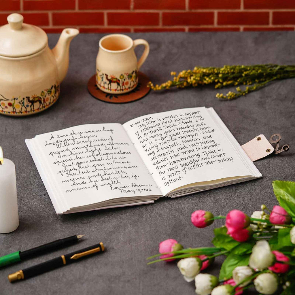 Handmade Printed Cardboard Journal Diary with Buckle Lock-200 Pages Notepad For Men and Women -10