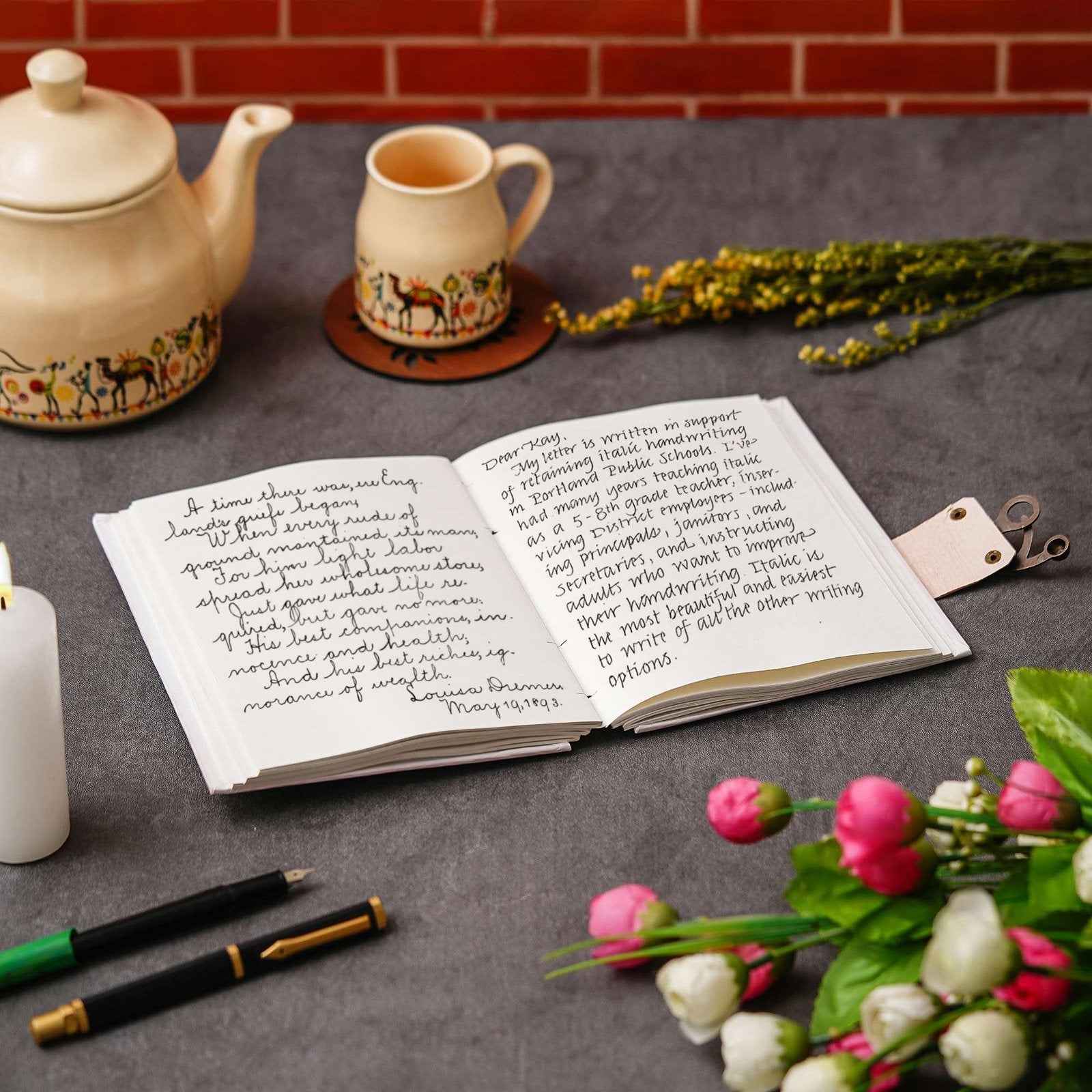 Handmade Printed Cardboard Journal Diary with Buckle Lock-200 Pages Notepad For Men and Women -10