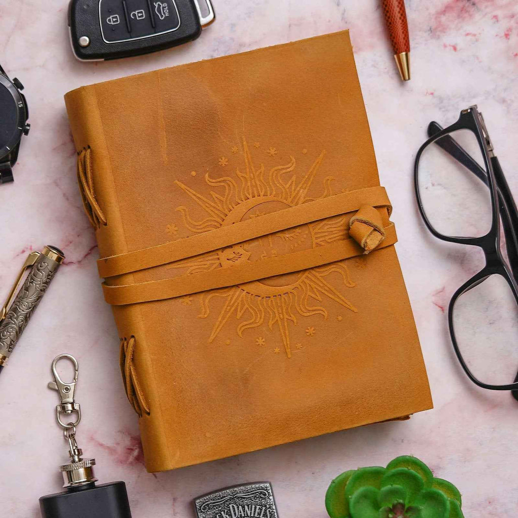 Handmade Printed Cardboard Journal Diary with Buckle Lock-200 Pages Notepad For Men and Women -15