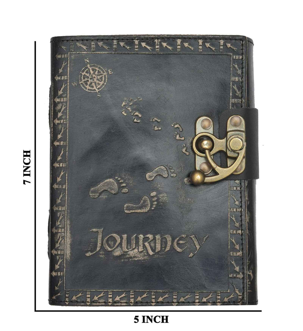 Genuine Leather Diary-Vintage Handmade Leather Journal-Premium Antique LOCK Closure-200 Handmade Deckle Edge Antique Pages -24