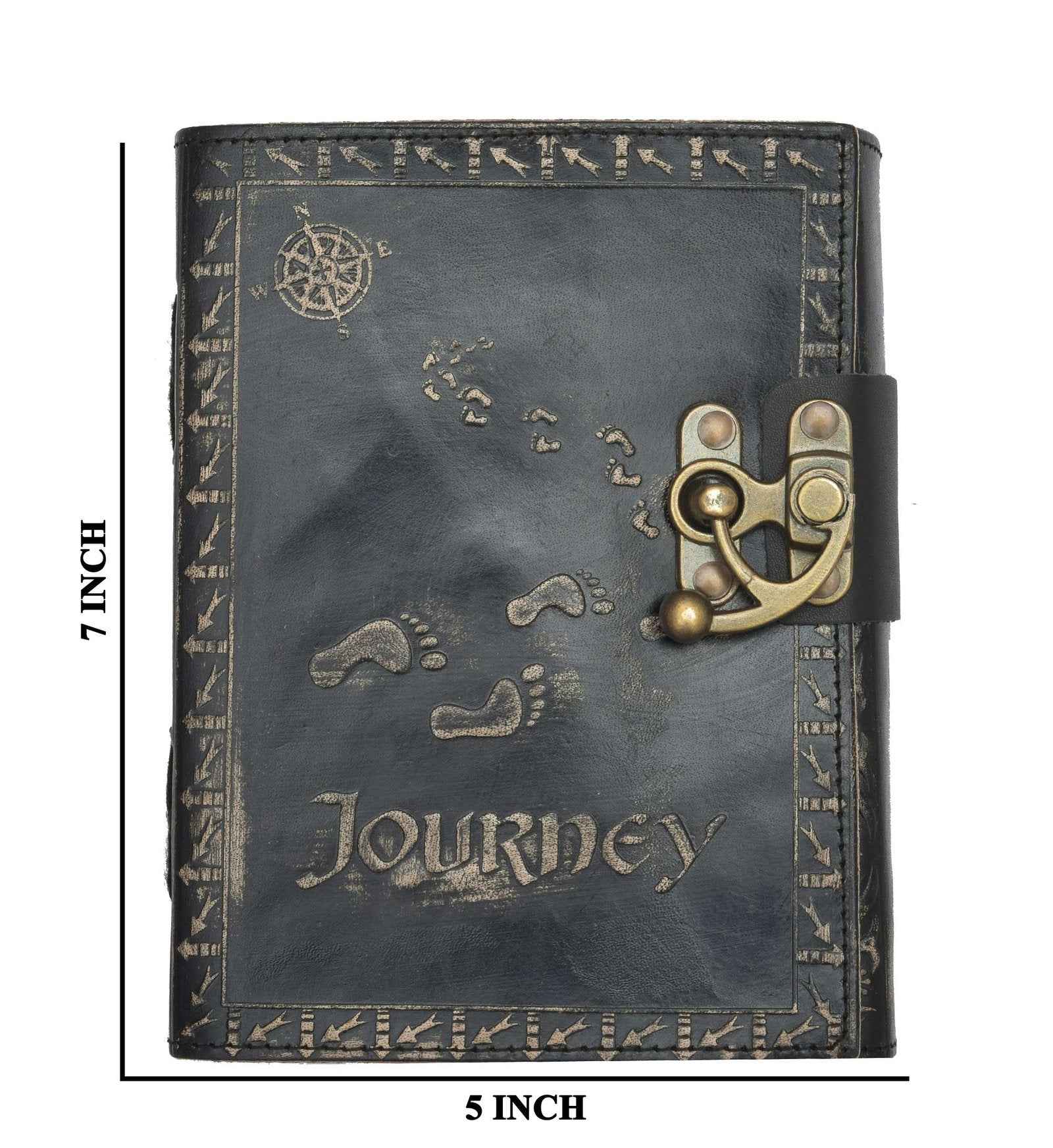 Genuine Leather Diary-Vintage Handmade Leather Journal-Premium Antique LOCK Closure-200 Handmade Deckle Edge Antique Pages -24